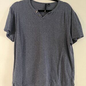 Joes Jeans | T-Shirt | Grey Blue | Notch Neck with buttons | Unisex fit  | Small